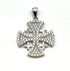 Sterling Silver Pave Stone Jerusalem Cross Pendant